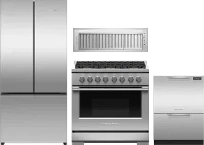 4 Piece Package Includes Refrigerator, Range, Hood And Dishwasher
